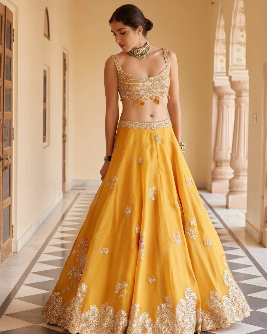 Osaa By Adarsh - Orange Peel Embroidered Lehenga From RASM