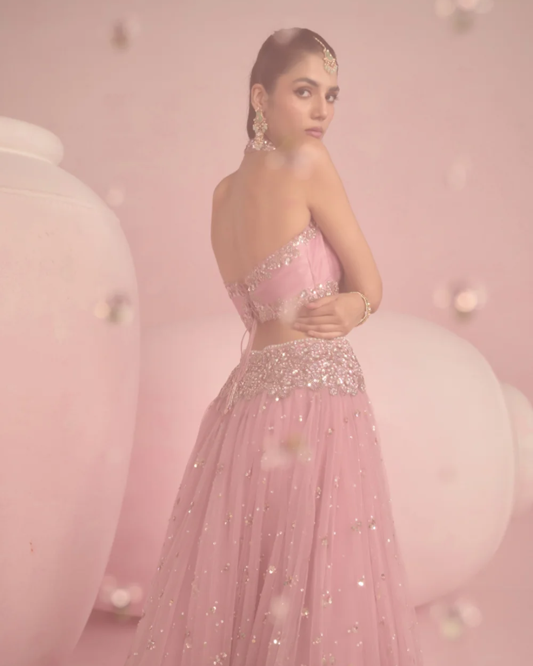 Prevasu - Soft Pink Lehenga Set From Solene