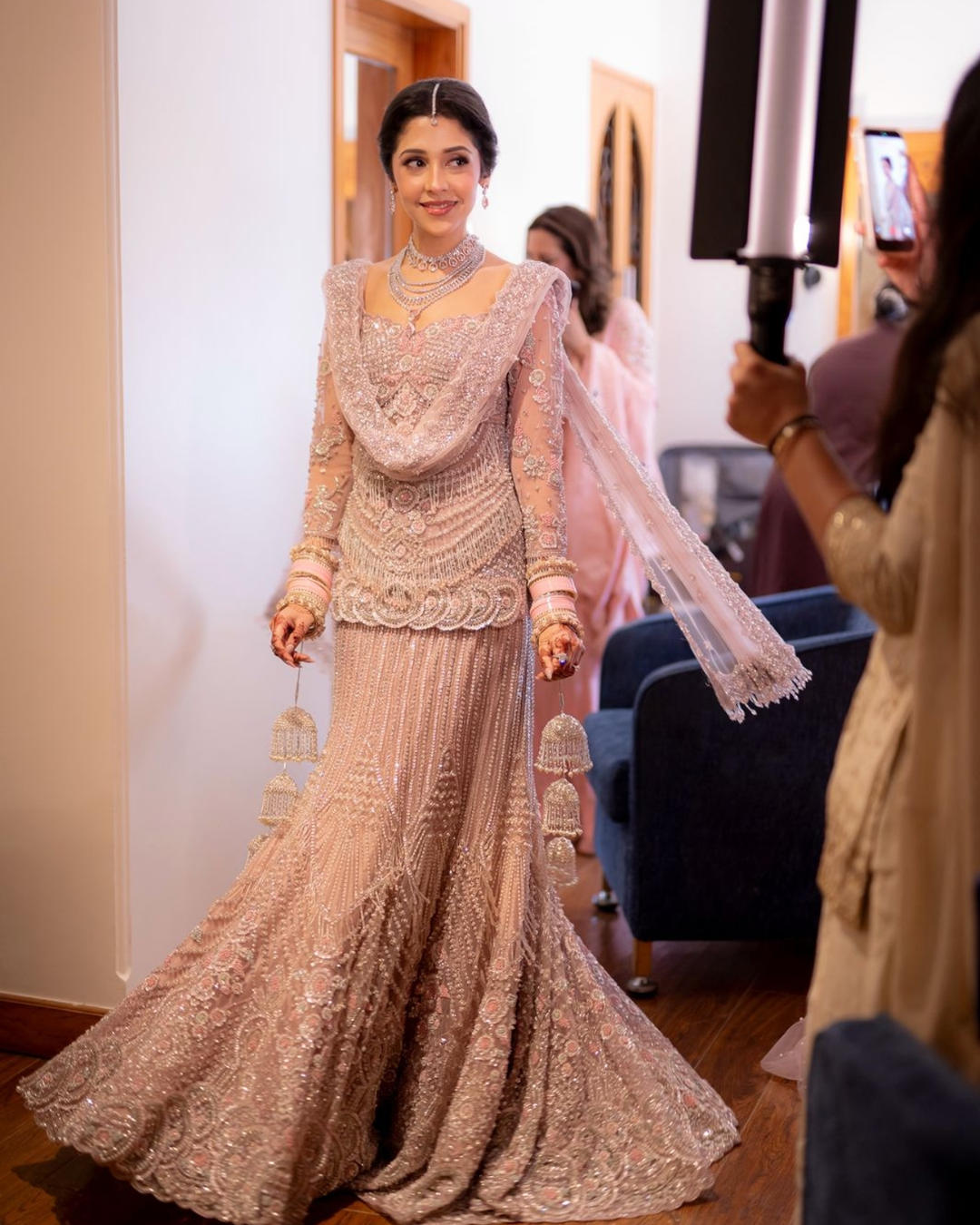Isa by Dolly Wahal - Blush Pink Bridal Lehenga From Ittara