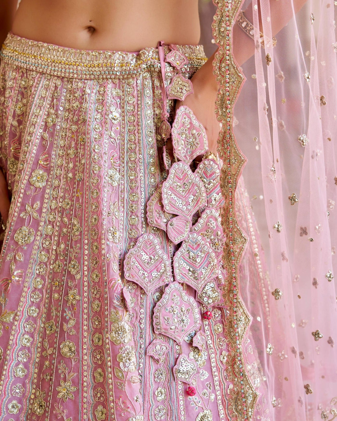 Osaa By Adarsh - Rosaline Pink Organza Lehenga Set From SAFAR
