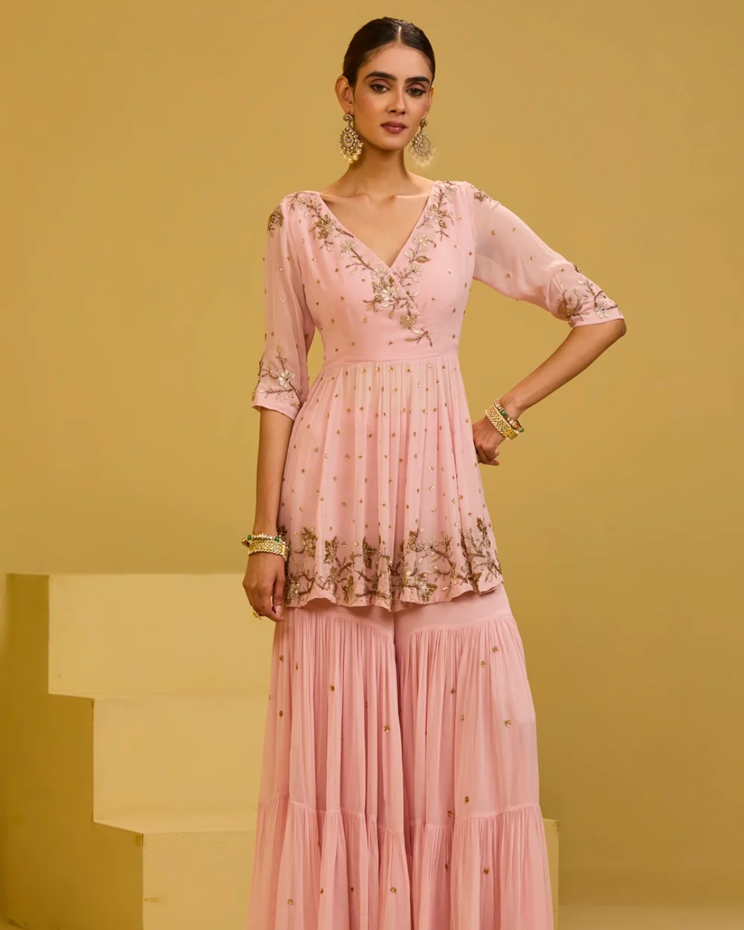 Esha Koul - Baby Pink Sharara Set From Naaz