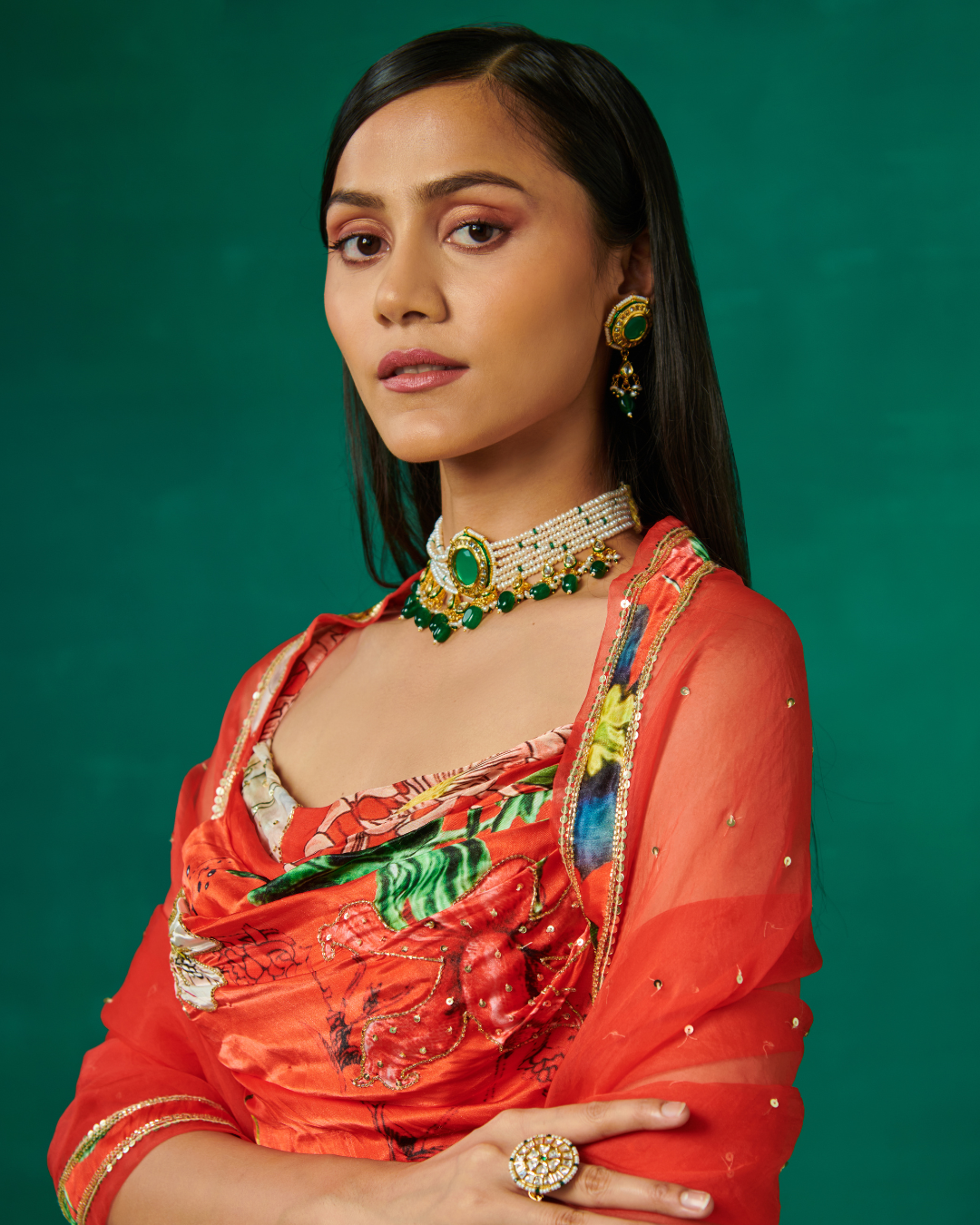 Sonali Bansal - Orange printed kurta with garara and dupatta From Bageecha