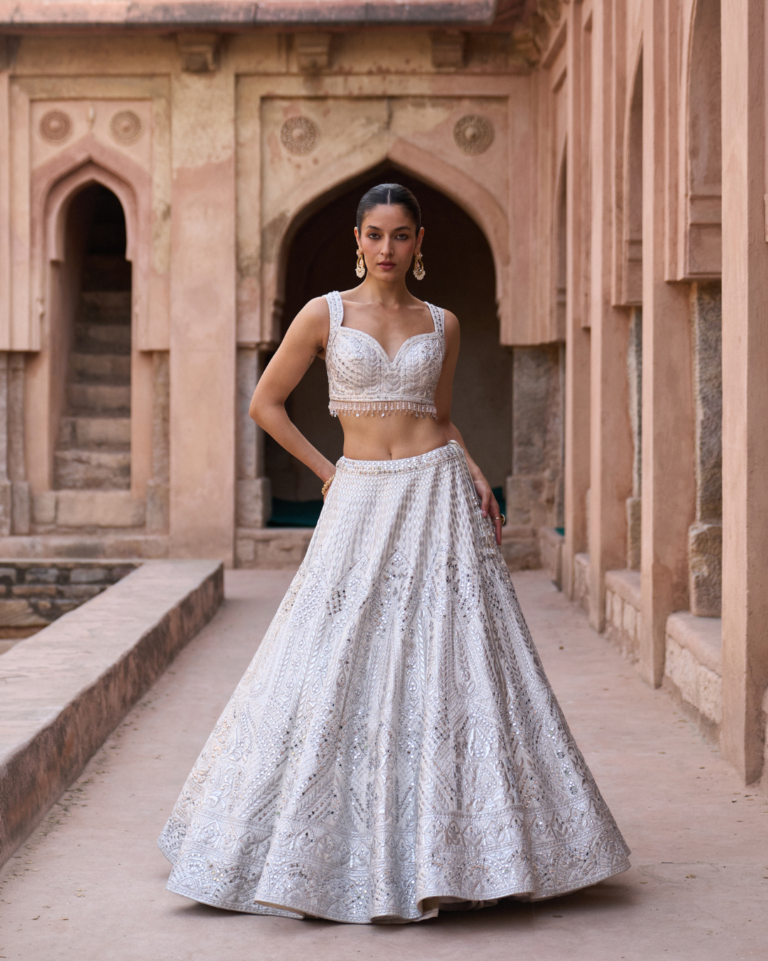 Angad Singh - CHAANDNI — Ivory Raw Silk Lehenga Set From Zariya