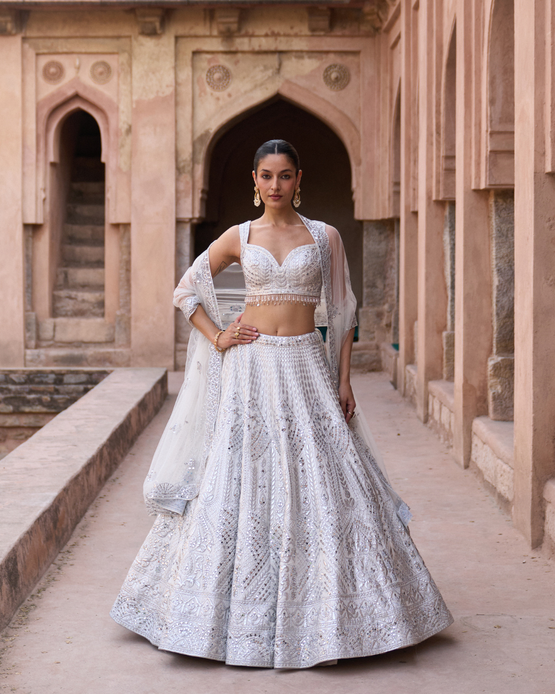 Angad Singh - CHAANDNI — Ivory Raw Silk Lehenga Set From Zariya
