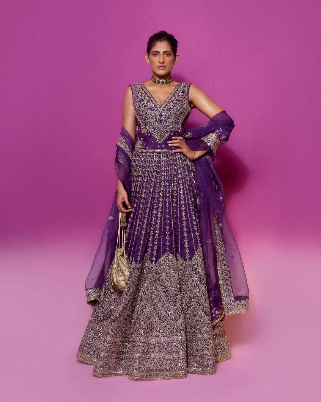 Gopi Vaid - Kubbra sait in Razia Lehenga Set From Nizaam