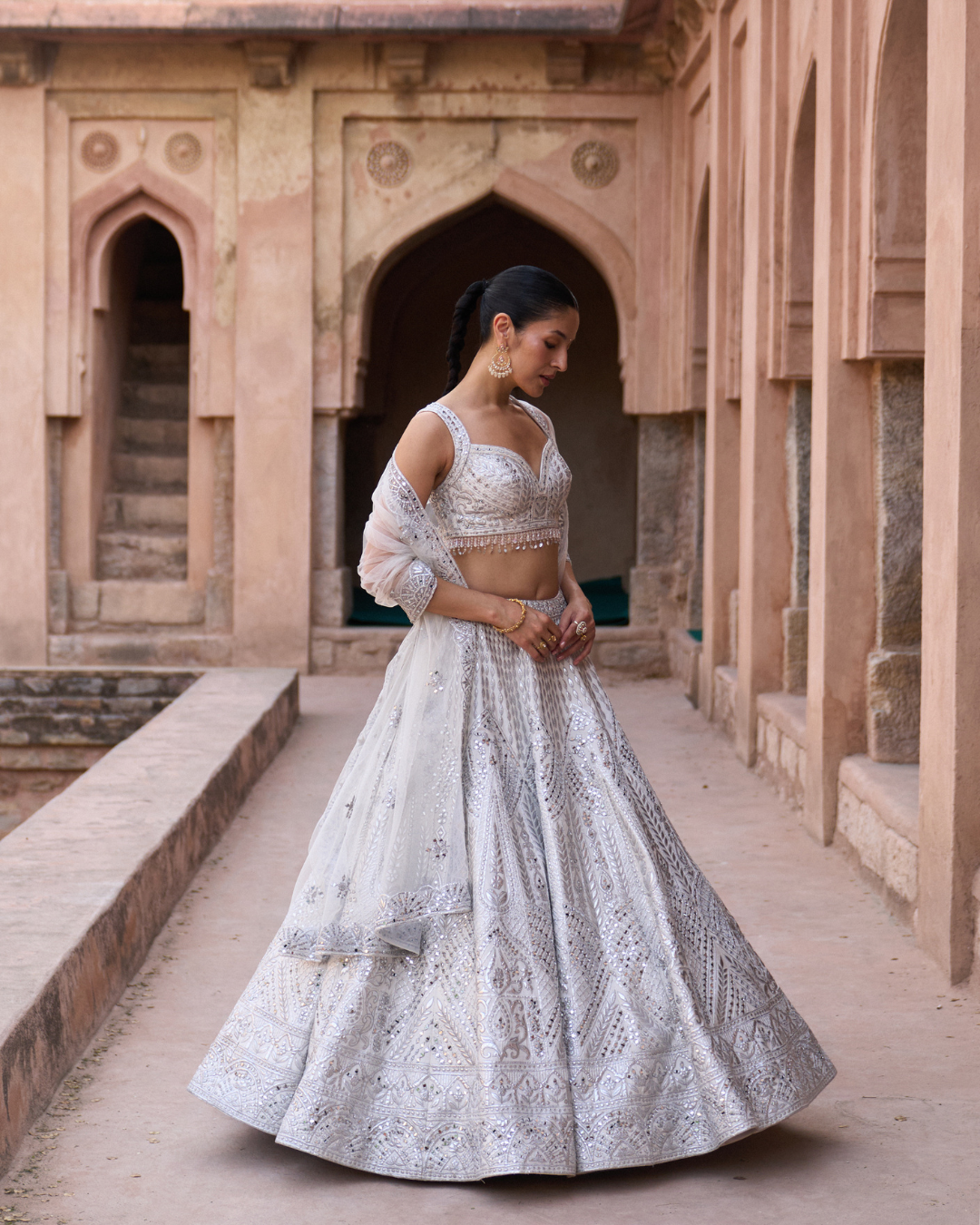 Angad Singh - CHAANDNI — Ivory Raw Silk Lehenga Set From Zariya