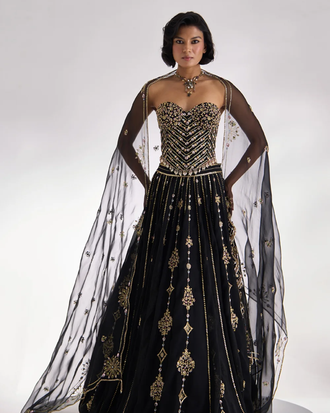 Prevasu - Black Corset Lehenga From Silsila