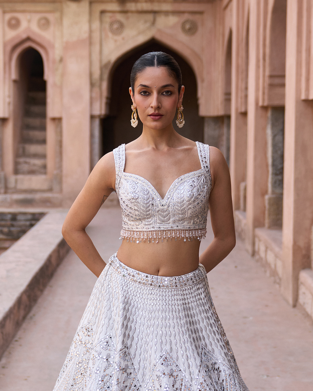 Angad Singh - CHAANDNI — Ivory Raw Silk Lehenga Set From Zariya