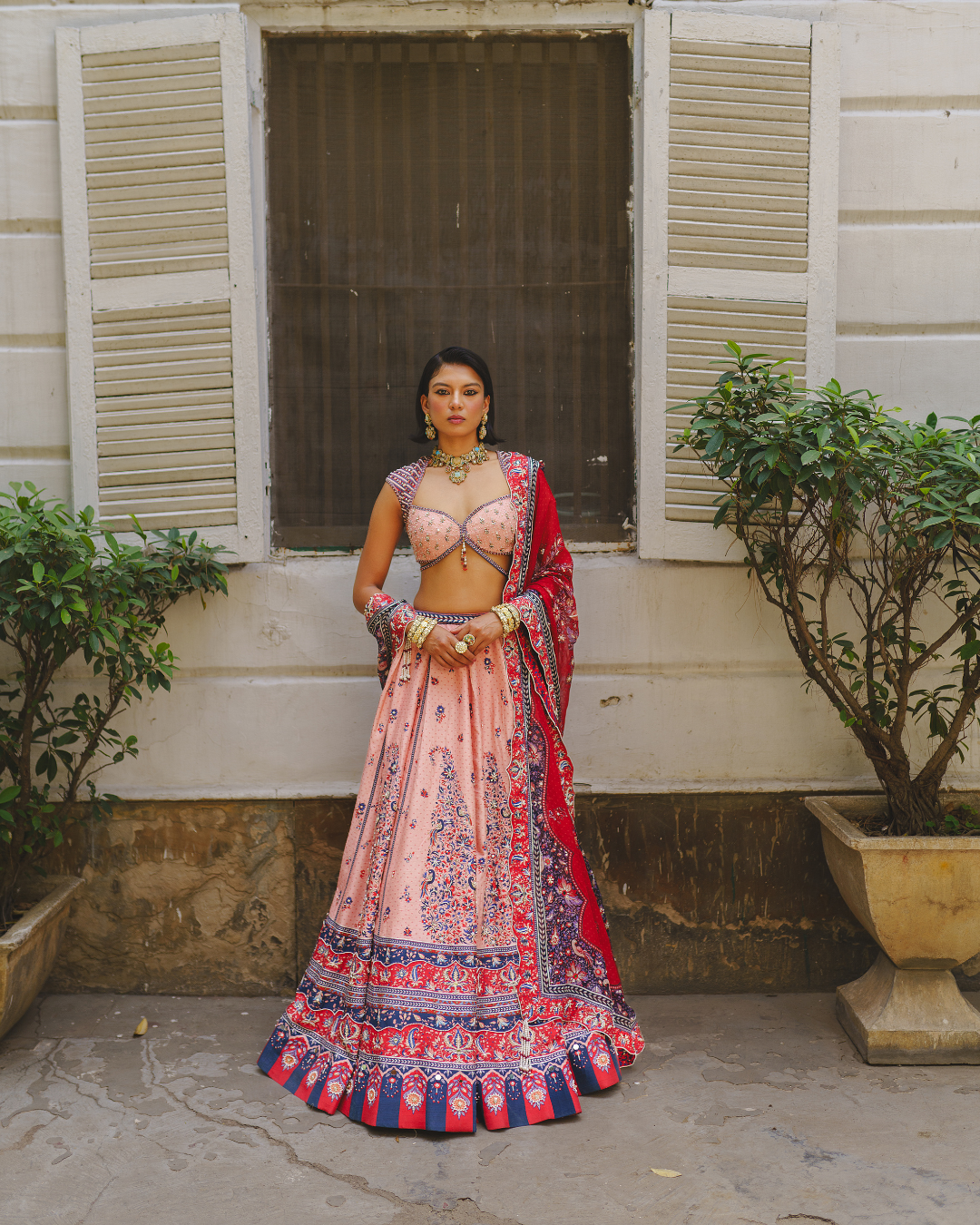 Aditi Gupta - Soft Pink Bandhani Lehenga Set