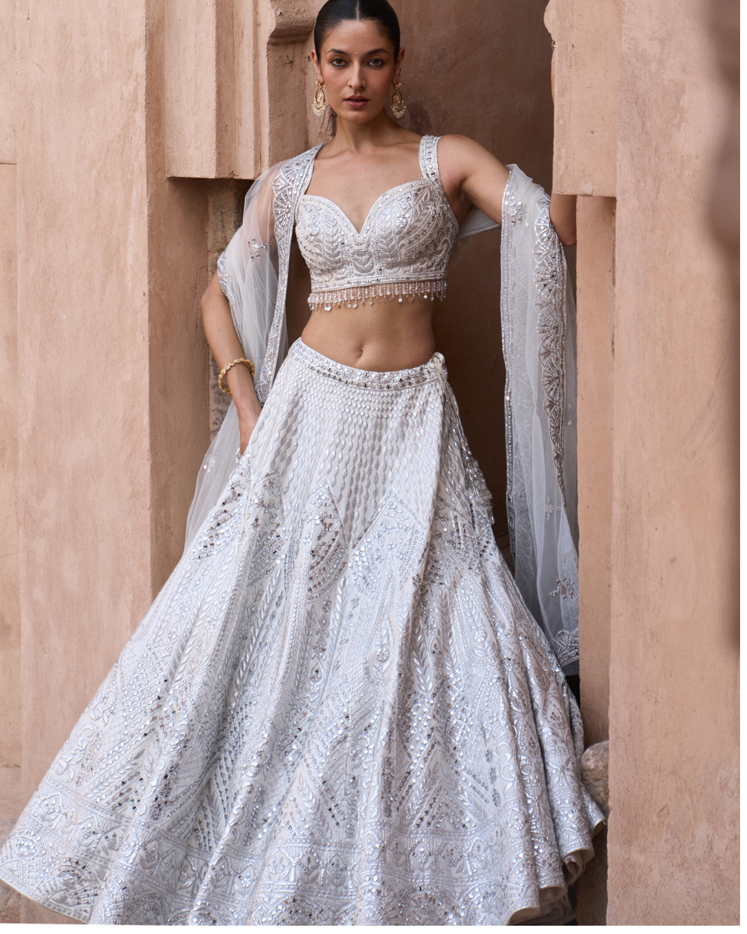Angad Singh - CHAANDNI — Ivory Raw Silk Lehenga Set From Zariya