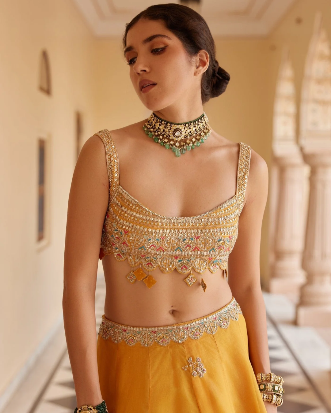 Osaa By Adarsh - Orange Peel Embroidered Lehenga From RASM