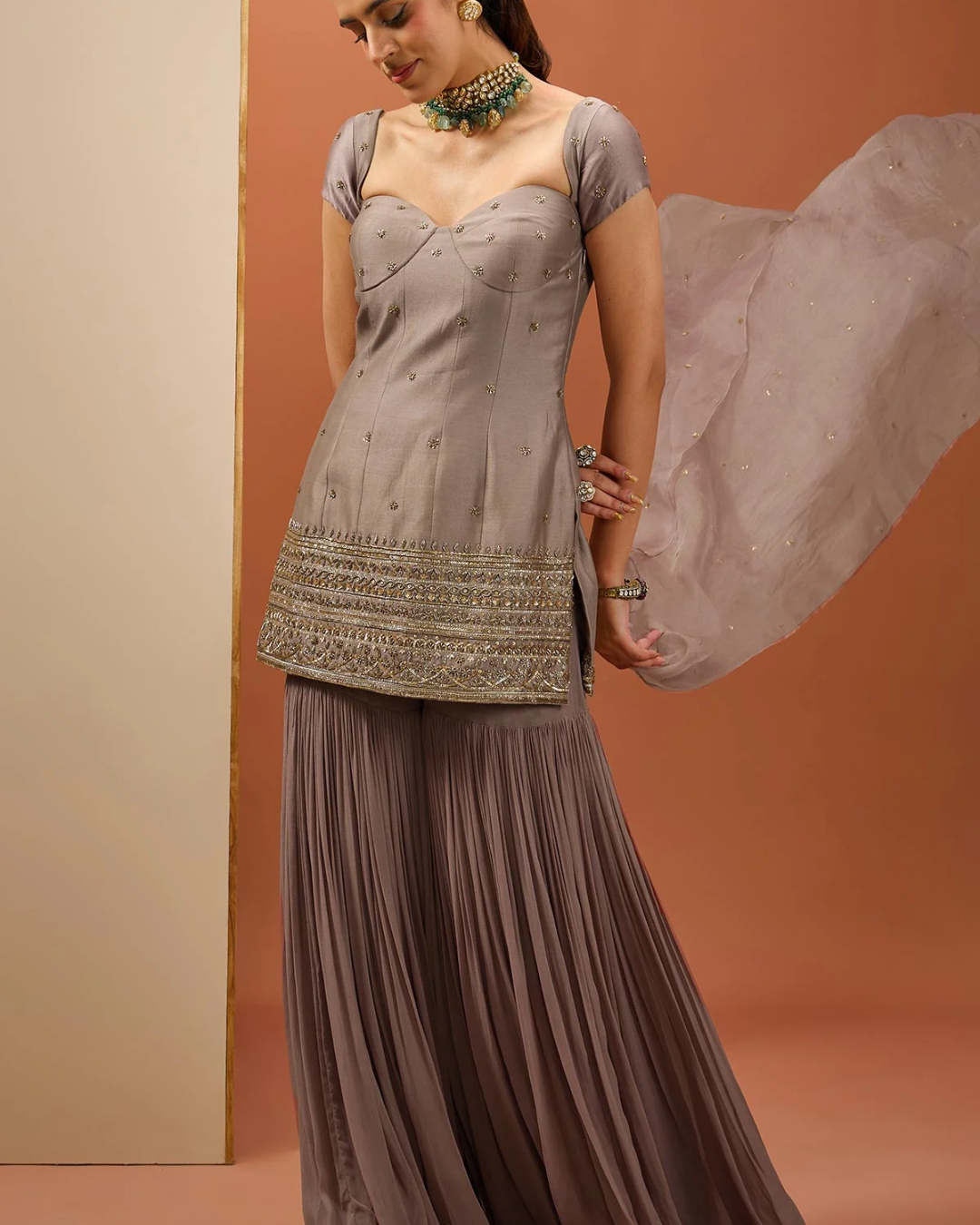 Esha Koul - Brown Kurta Set From Noor