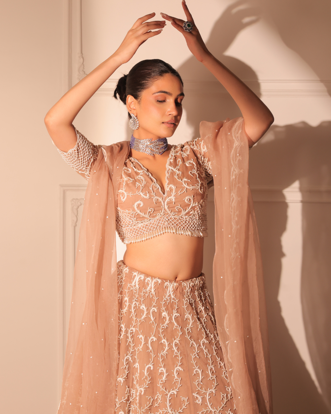 Sonali Bansal - Nora nude beige lehenga set From Banno Ki Saheli