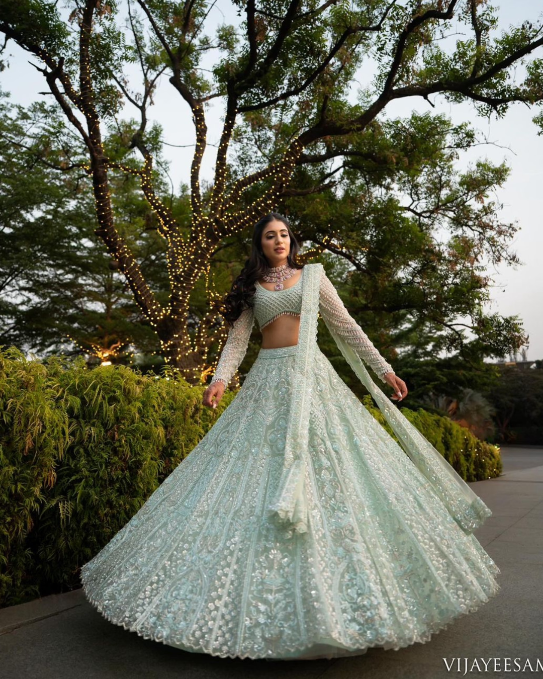 Isa by Dolly Wahal - Sea Green Lehenga From Bridal