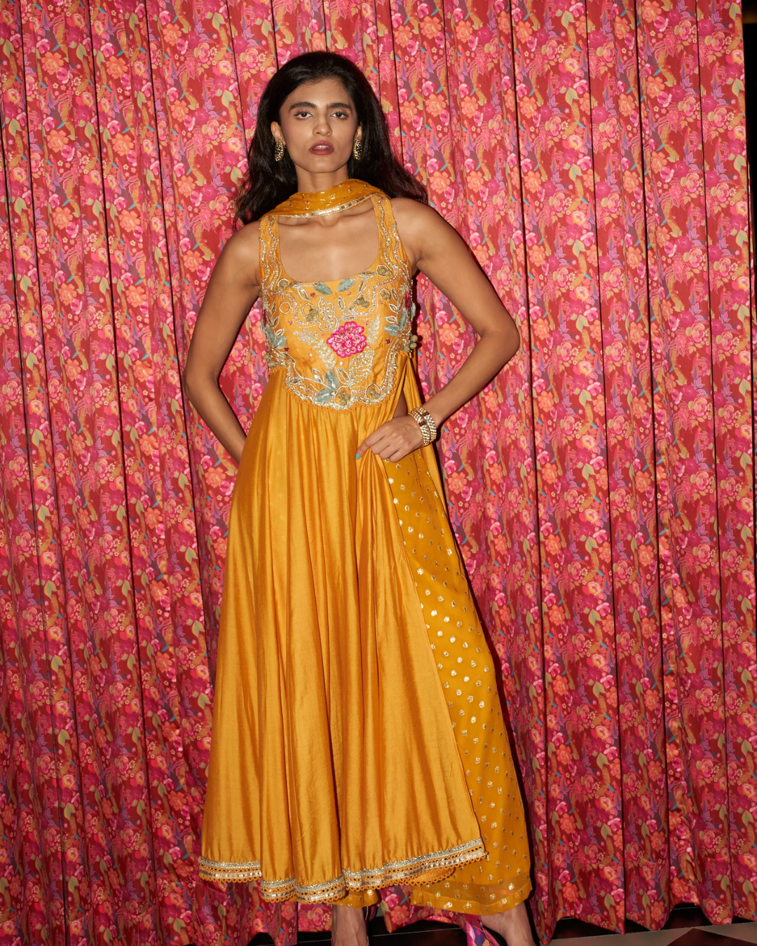 Rishi and Vibhuti - Golden Hour Anarkali Set From Rock & Roll