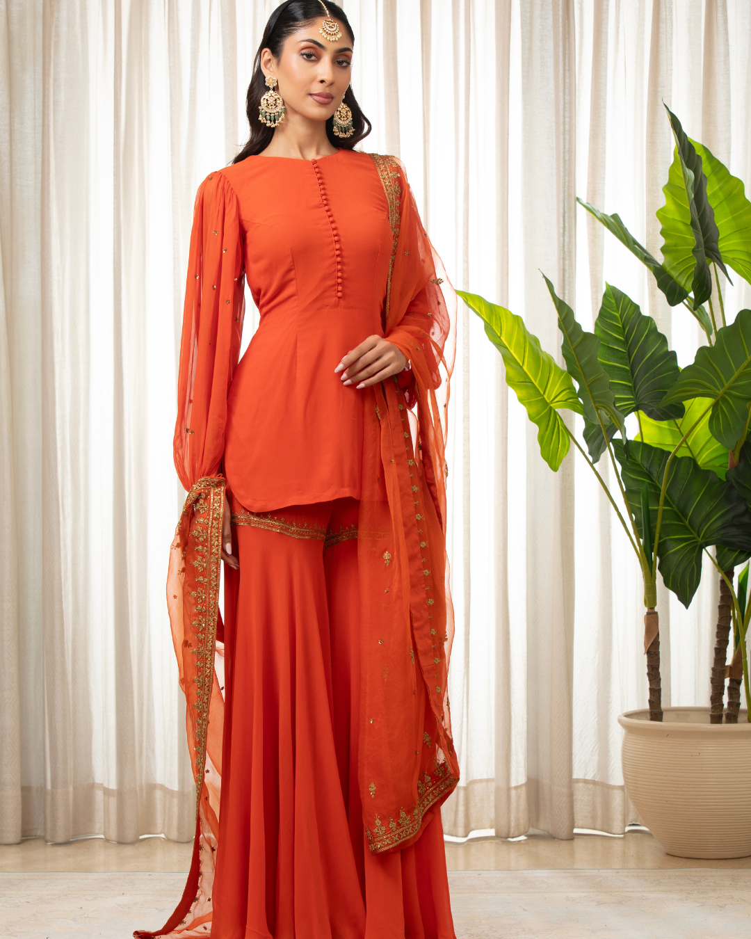 Esha Koul - Rust Dilkash Kurta Set