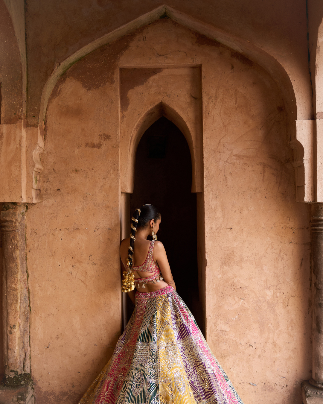 Angad Singh - RANG —Multi colored Lehenga Set with Contrast Blouse From Zariya