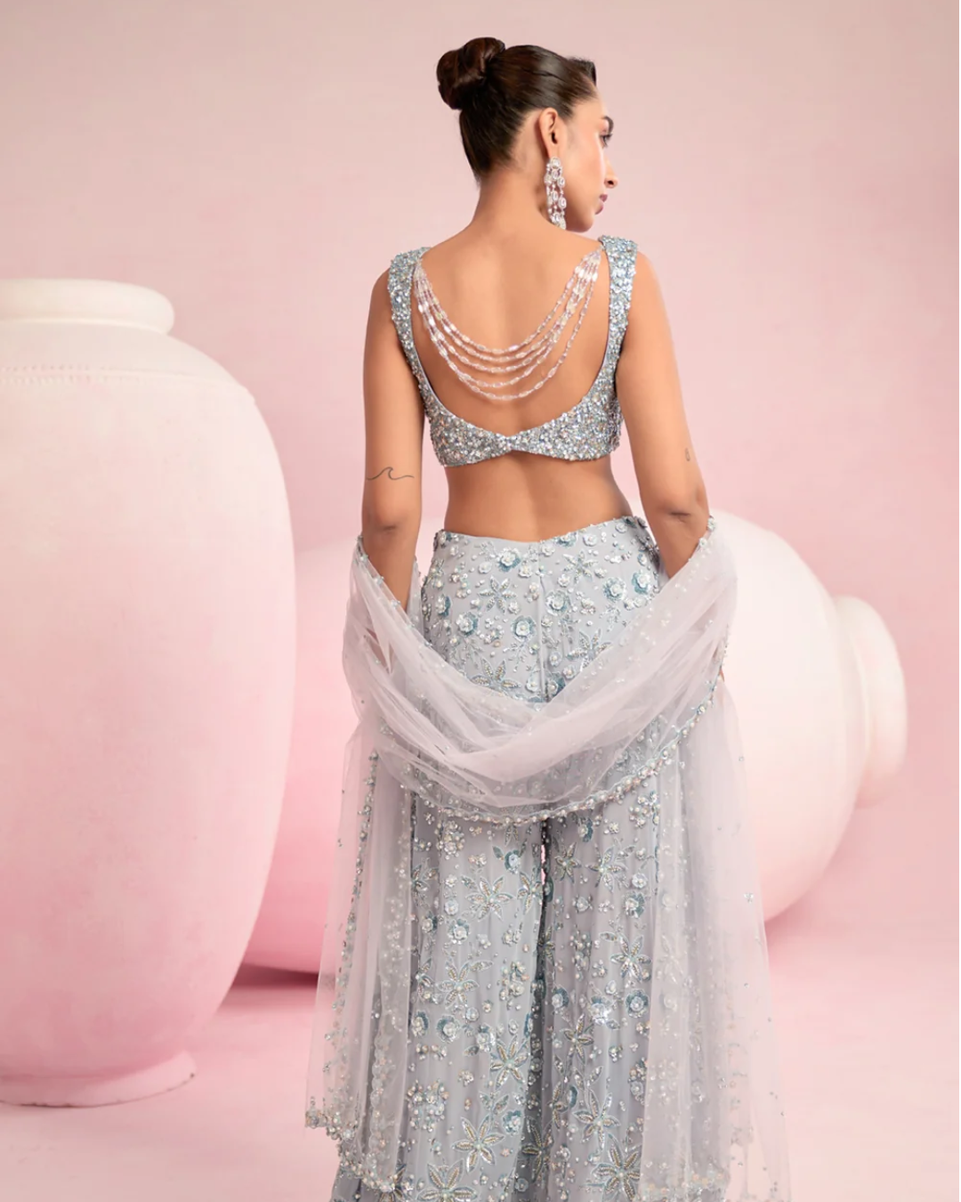 Prevasu - Blue Sharara Set From Solene