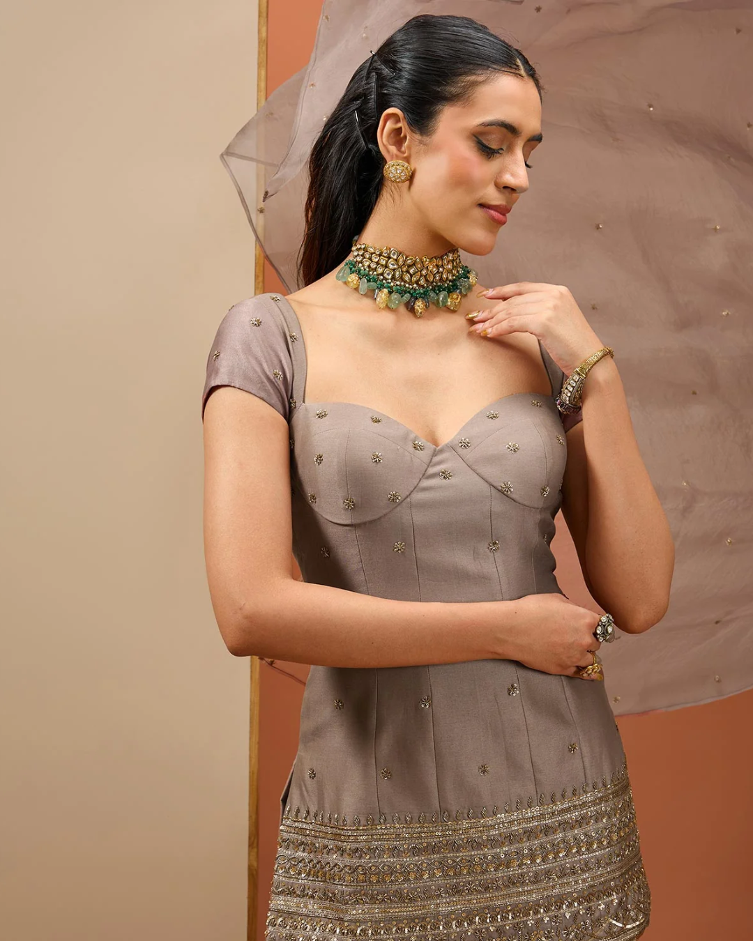 Esha Koul - Brown Kurta Set From Noor