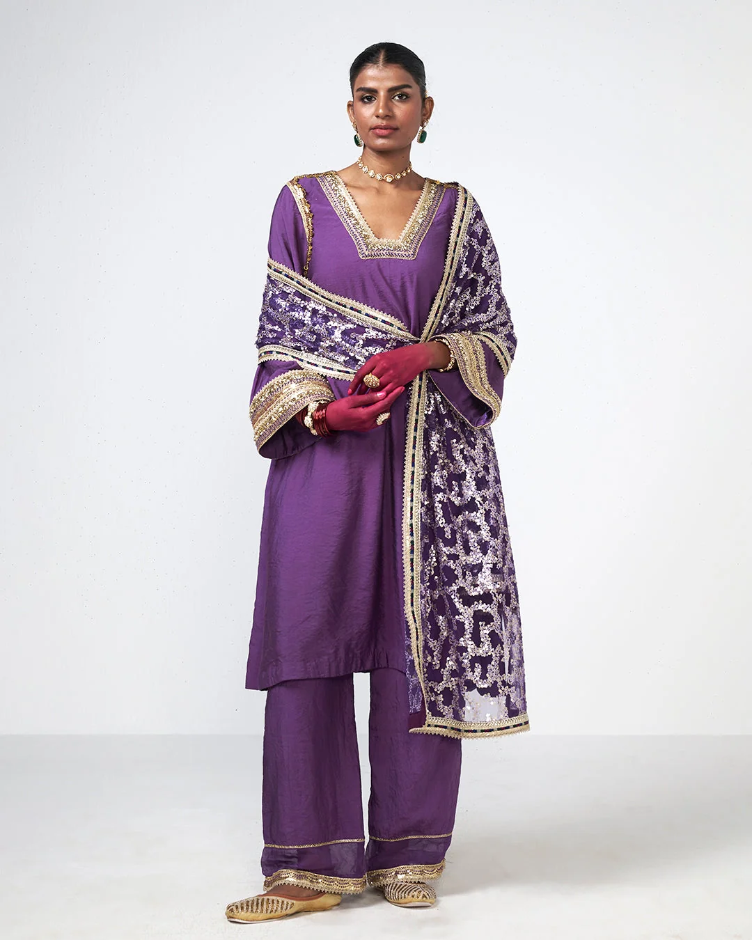 Rishi and Vibhuti - Jamun Choga Set From Gulon Ke Rang