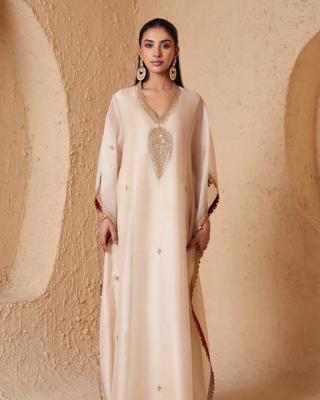 Niti Bothra -  Mehrang Ivory Kaftan Set