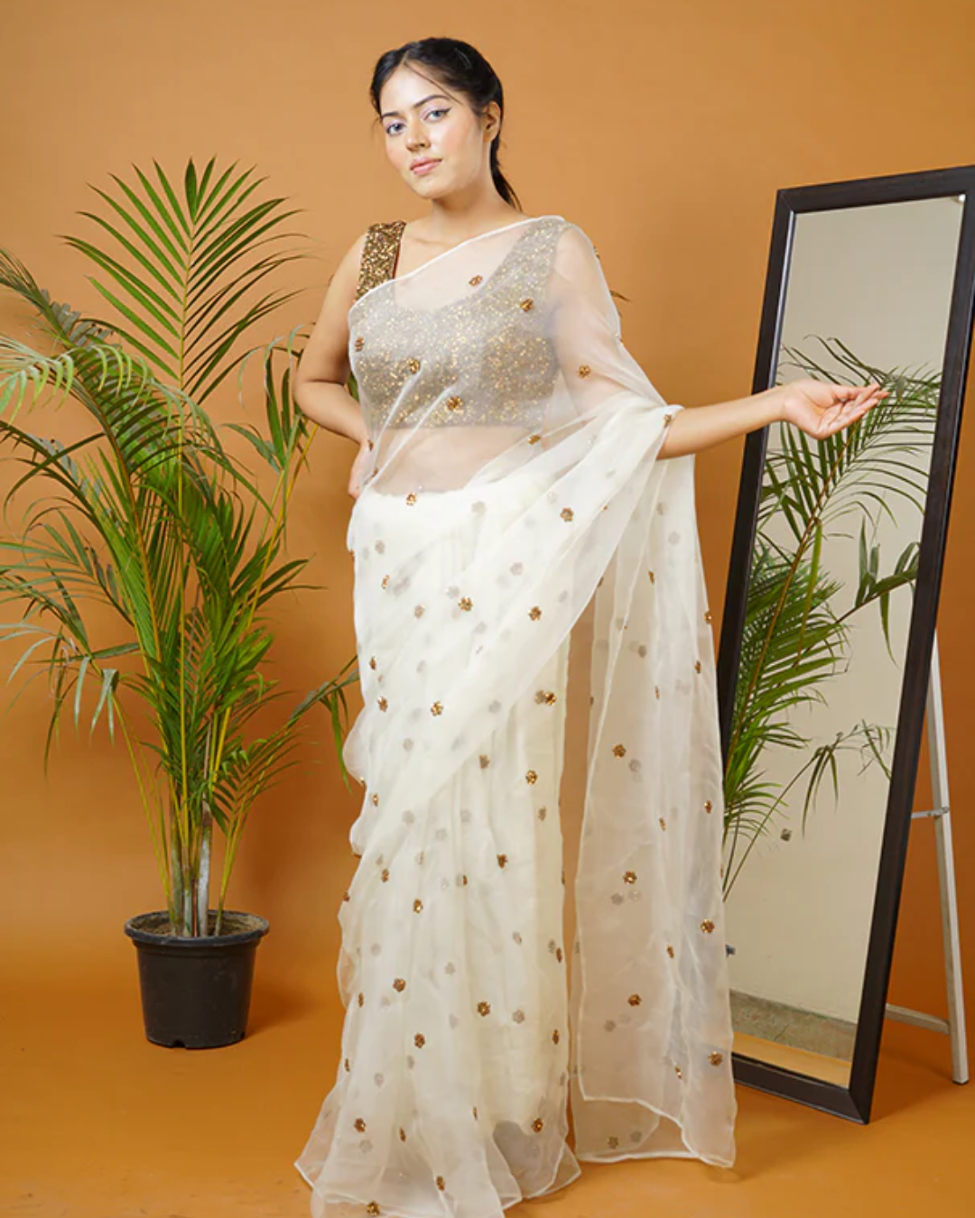 Sonali Bansal - Off white saree set From Fiza