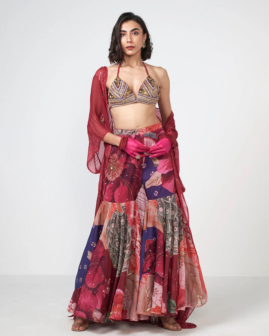 Rishi and Vibhuti - Cherry Winkle Set From Gulon Ke Rang