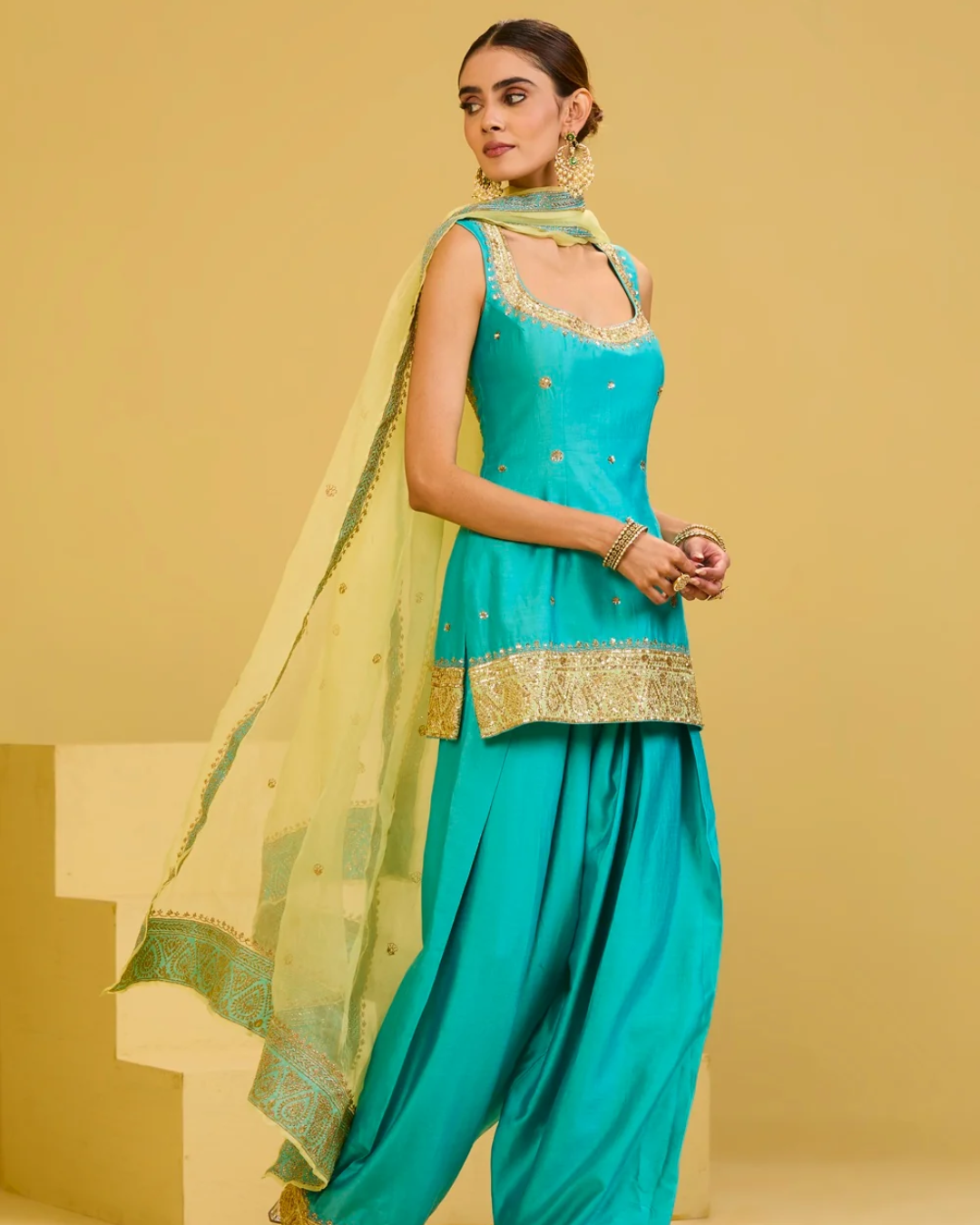 Esha Koul - Sky Blue Salwar Set From Naaz