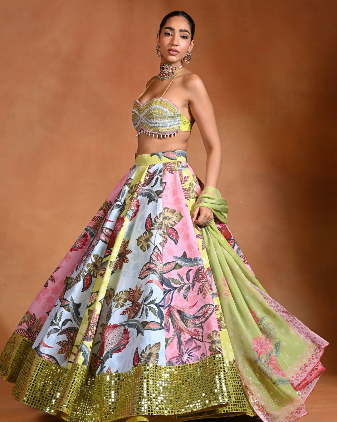 Rishi and Vibhuti - Brat Mosaiq  Lehenga From Ek Main Aur Ek Tu