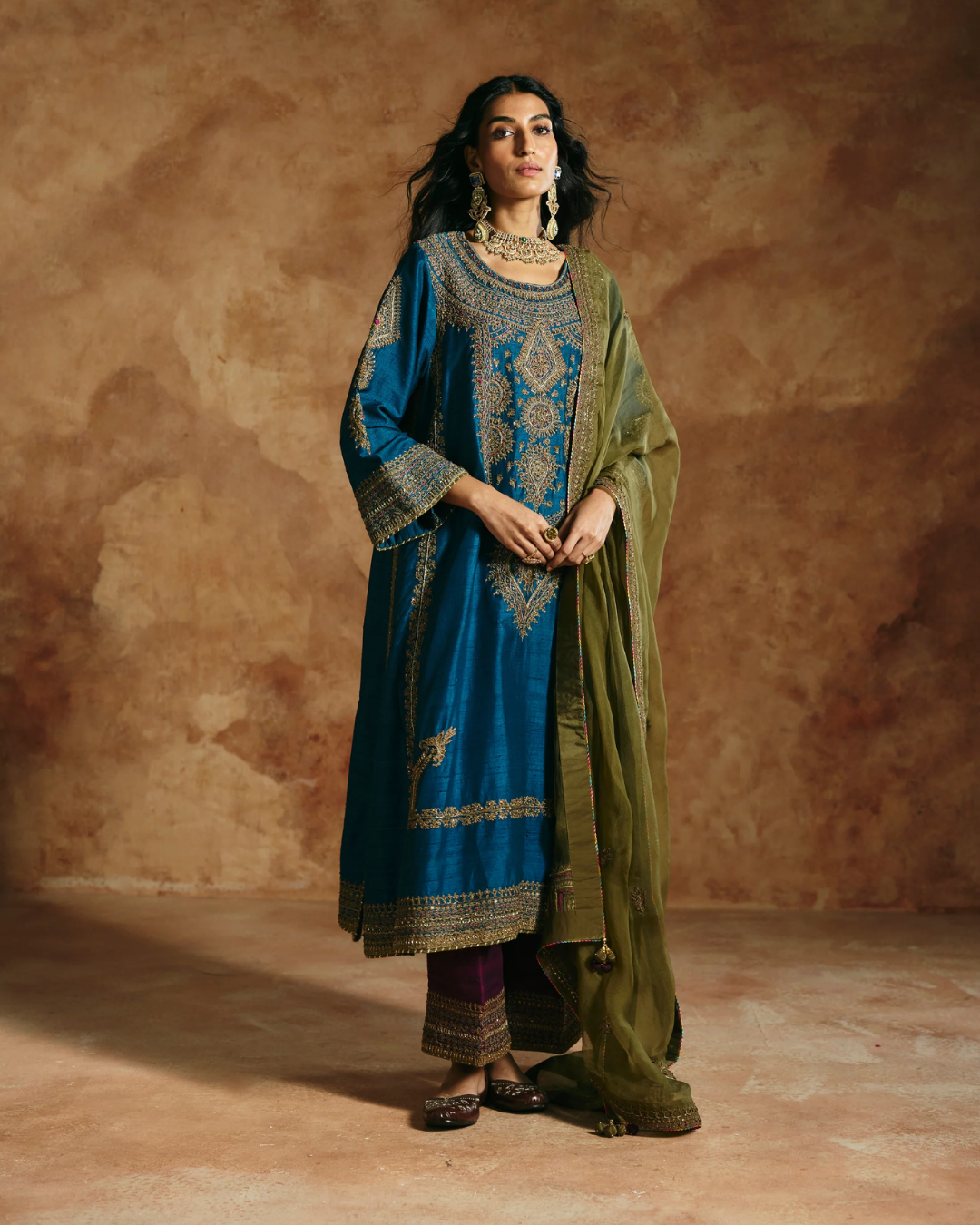 Aman Takyar - Teal Kurta Set From Today's Sindh