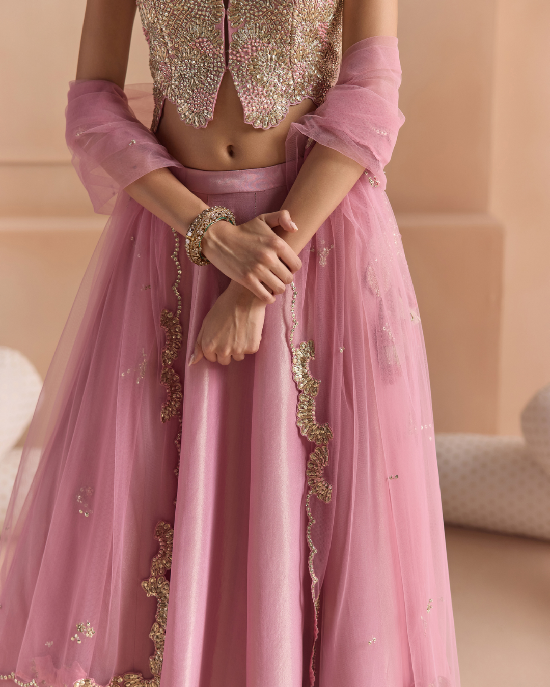 Osaa By Adarsh - Flamingo Pink Lehenga Set From Off The Record