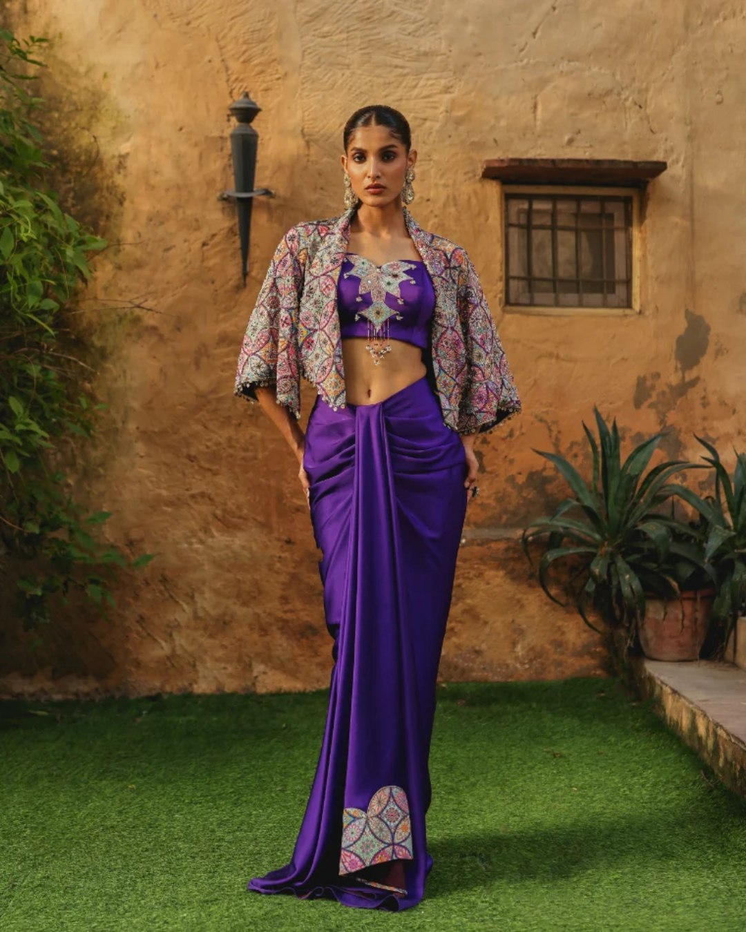 Label Moni K - Ameera Drape Set From Naqsh