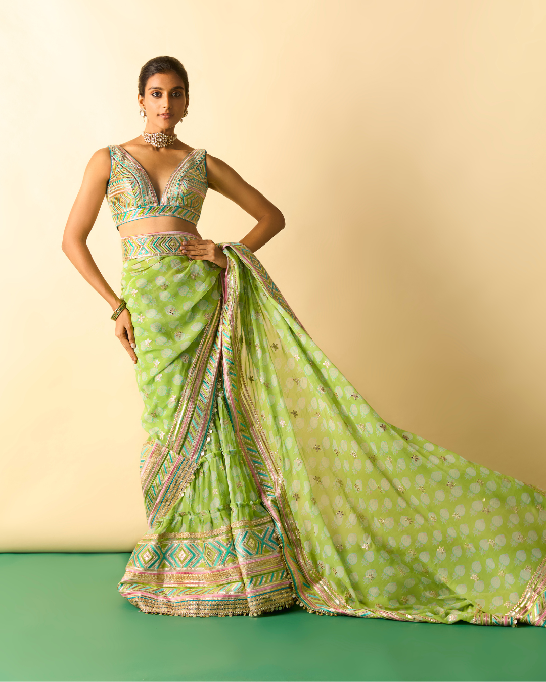 Gopi Vaid - Jasleen Saree Set From Chaar Bagh