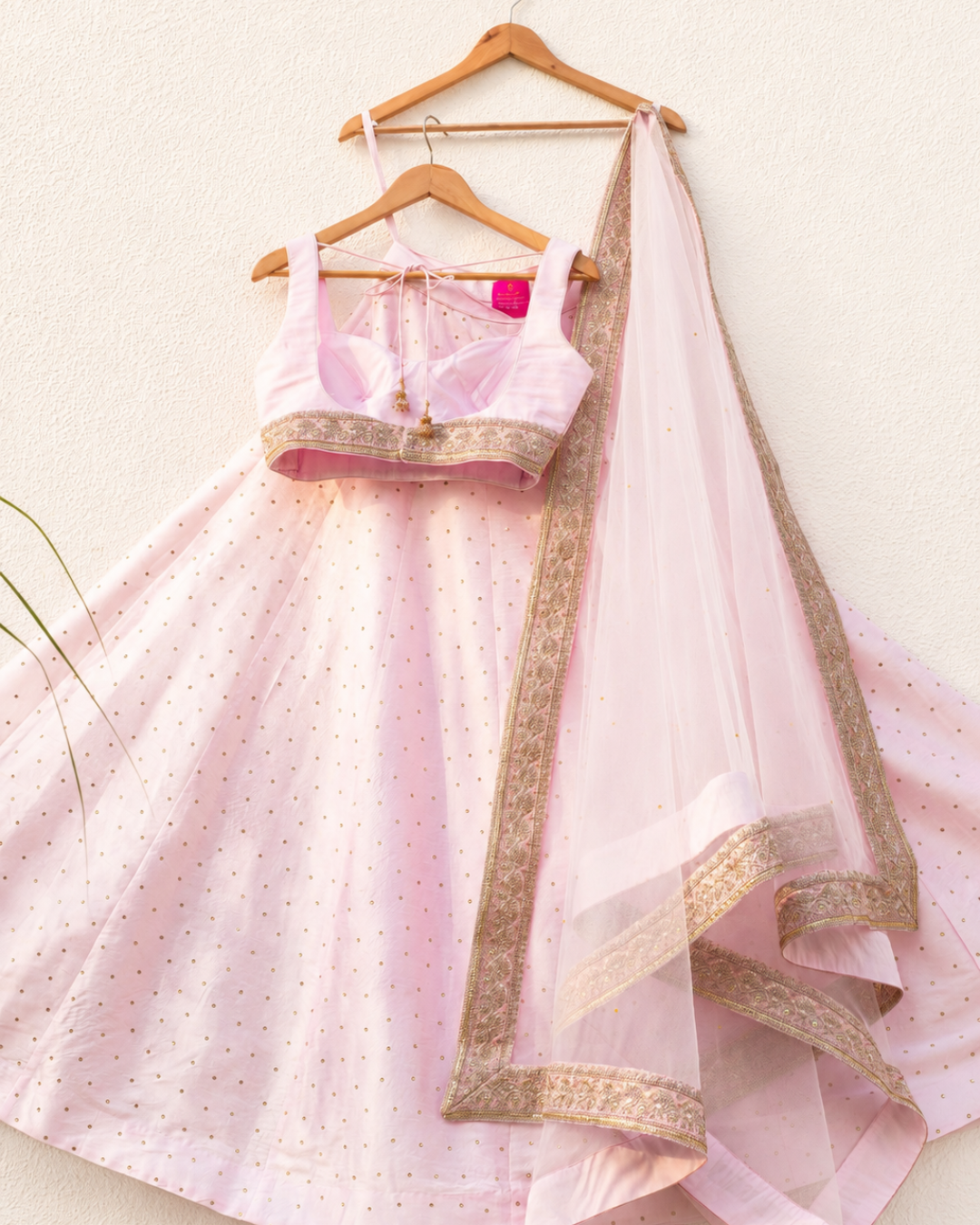 Anisha Shetty - Pink Stonework Lehenga Set