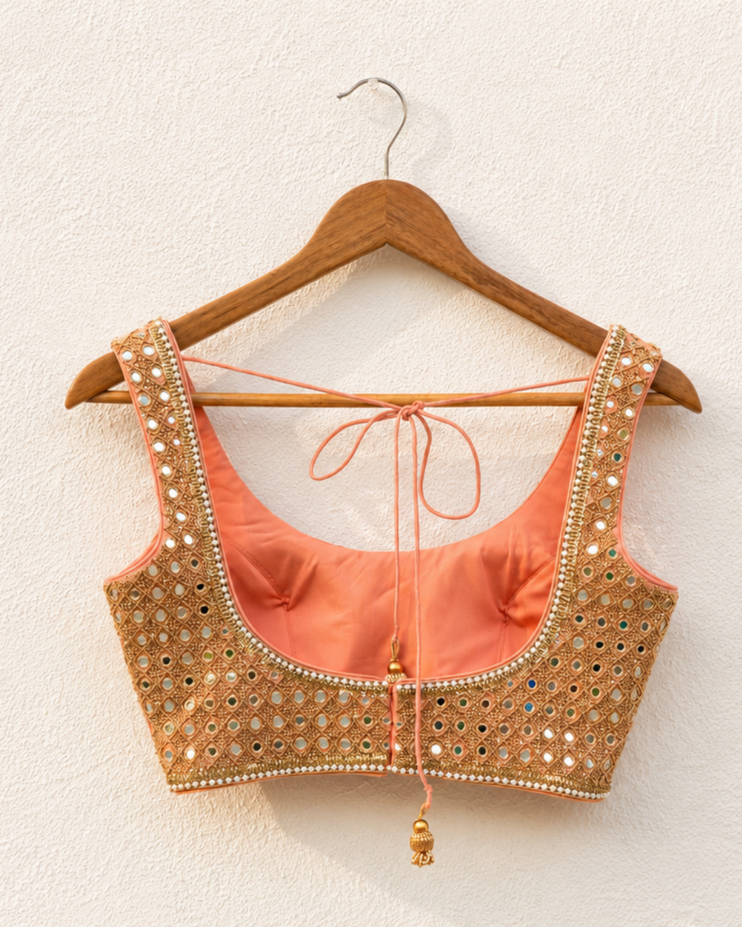 Anisha Shetty - Peach Stonework Lehenga With Mirror Blouse