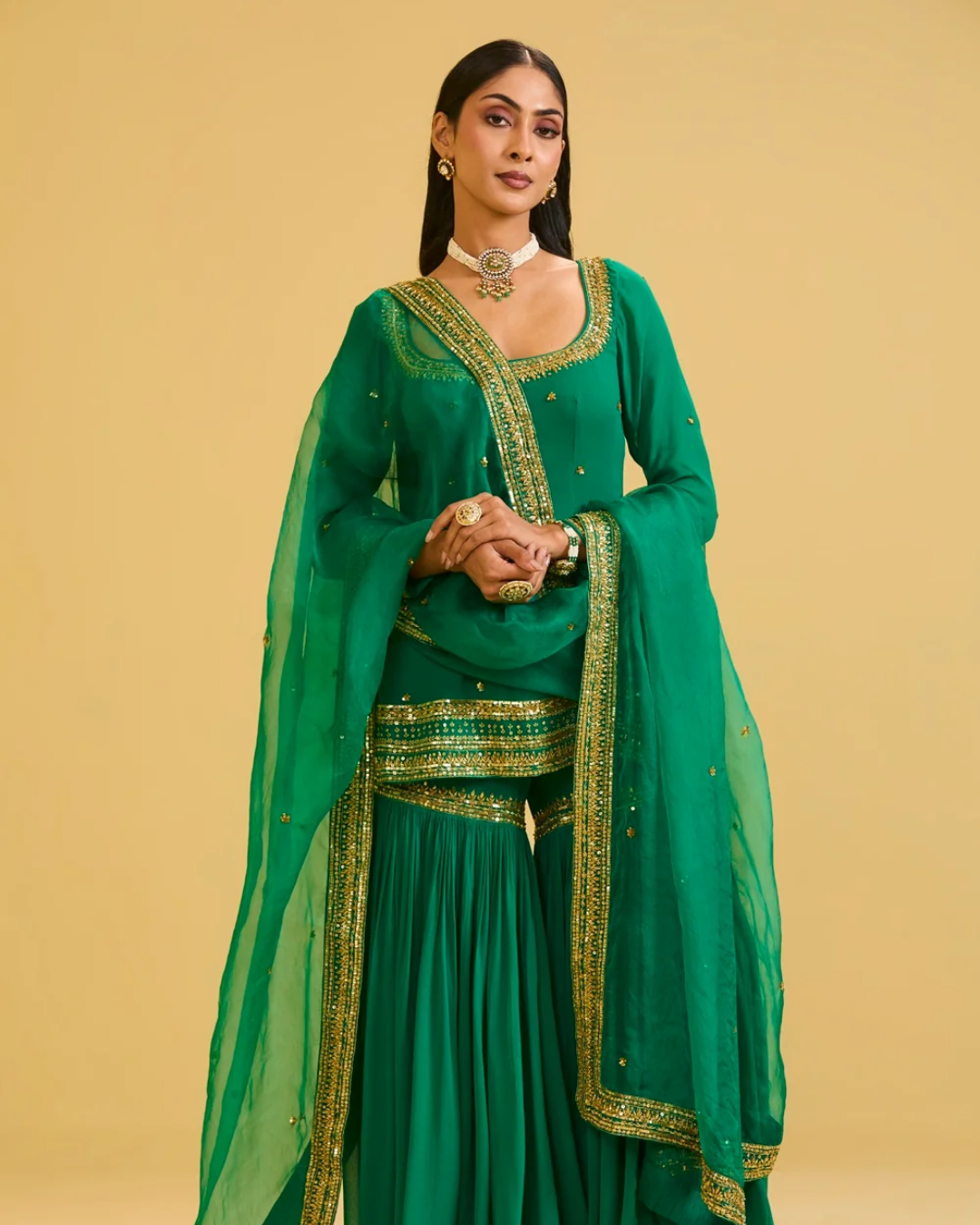 Esha Koul - Green Sharara Set From Naaz