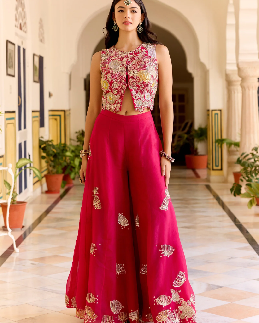 Osaa By Adarsh - Cut Ruby Top and Garara Set From SAFAR