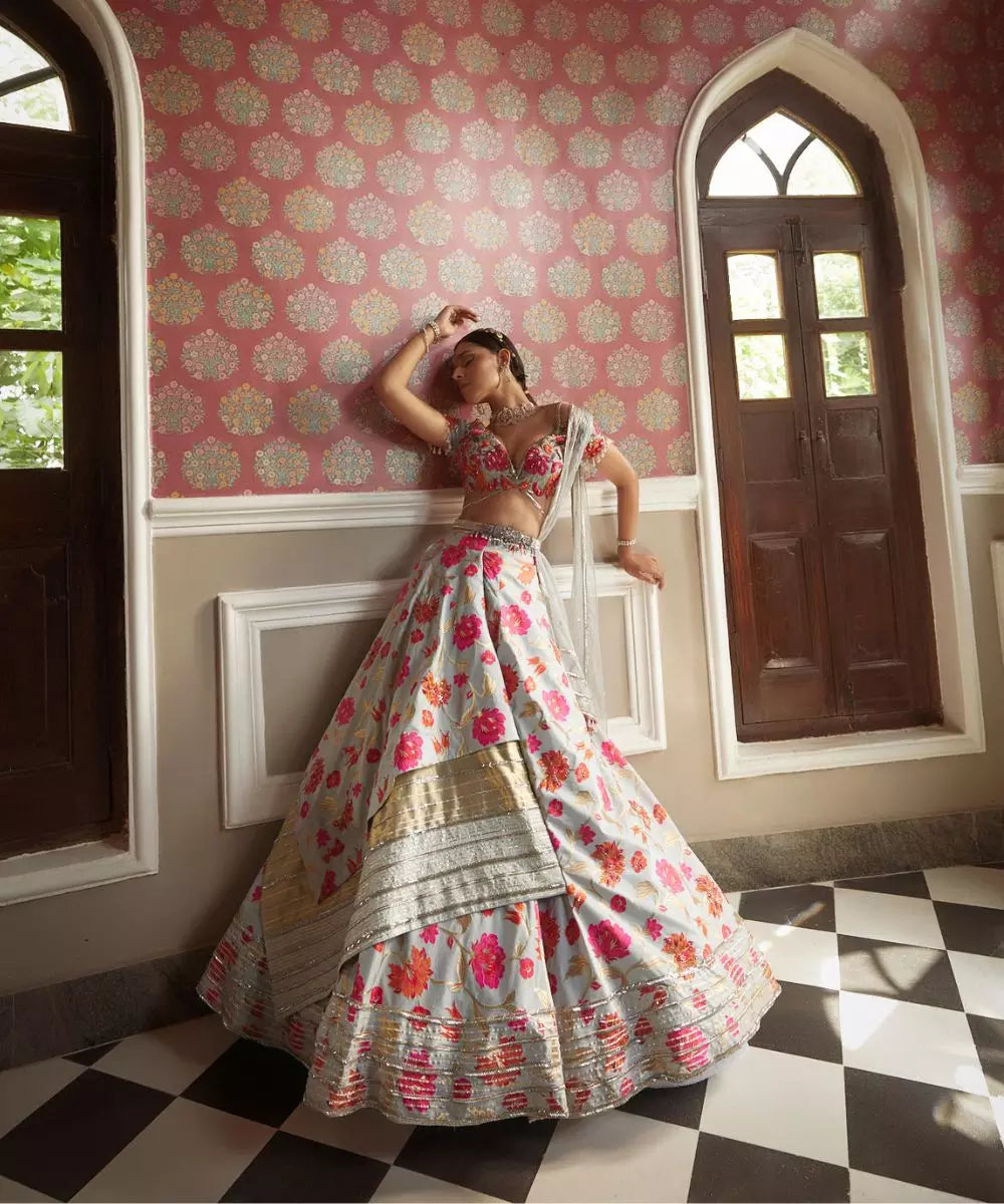 ADITI GUPTA - Big Floral Print Lehenga set