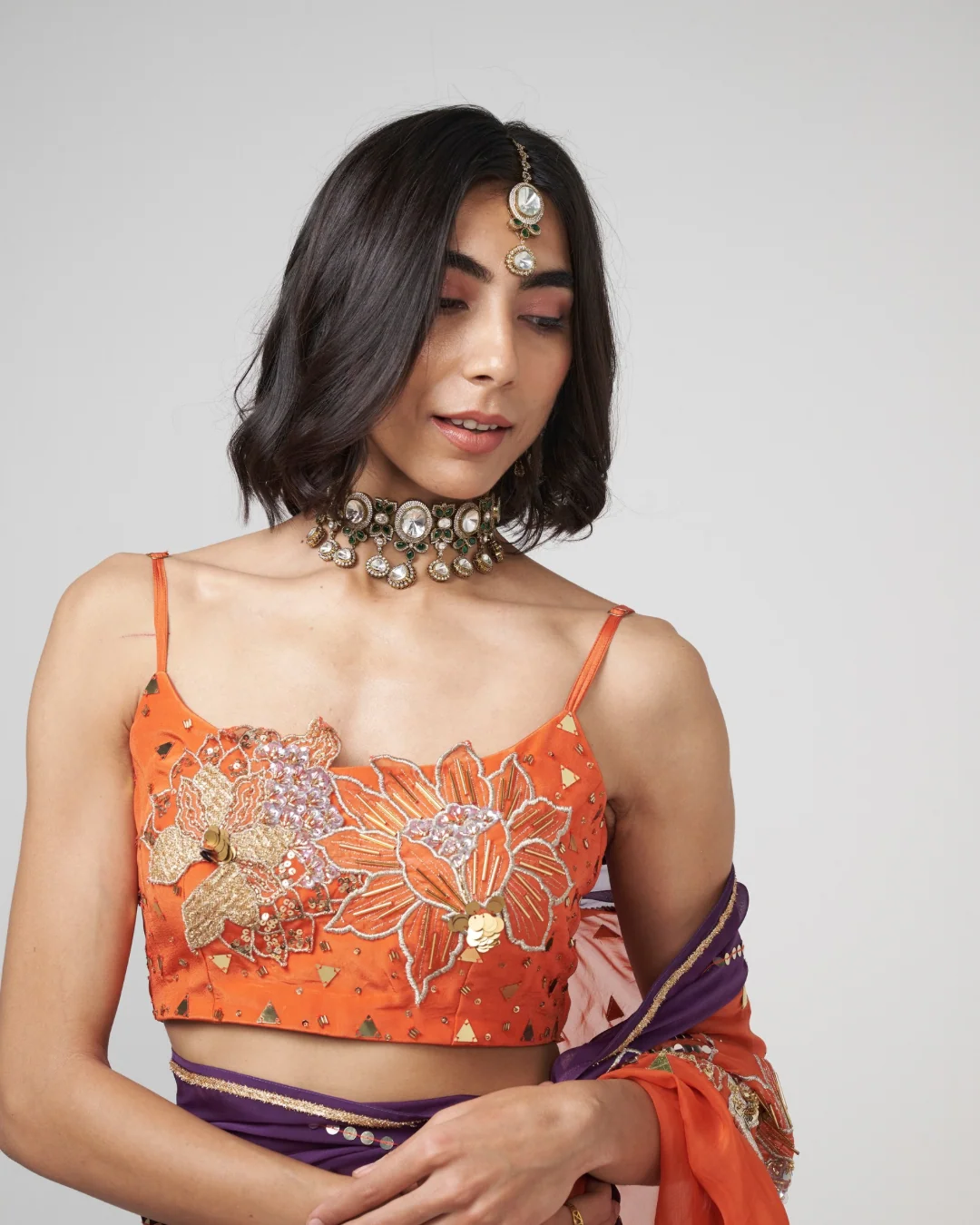 Rishi and Vibhuti - Narangi Blouse From Gulon Ke Rang
