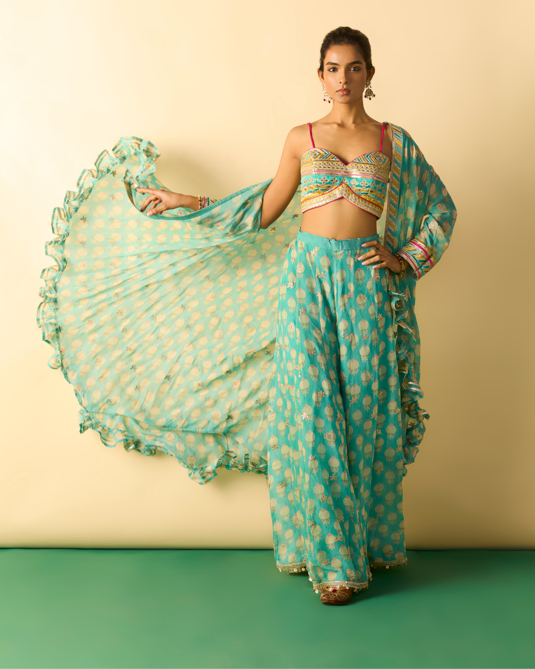 Gopi Vaid - Dharika Cape Set From Chaar Bagh