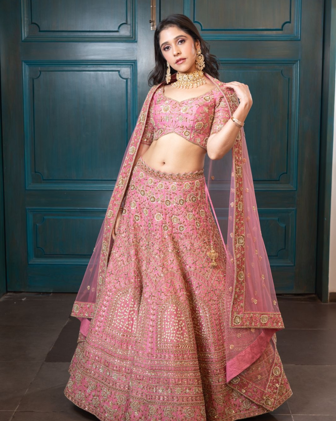 Isa by Dolly Wahal - Kia Pink Bridal Lehenga From Bridal