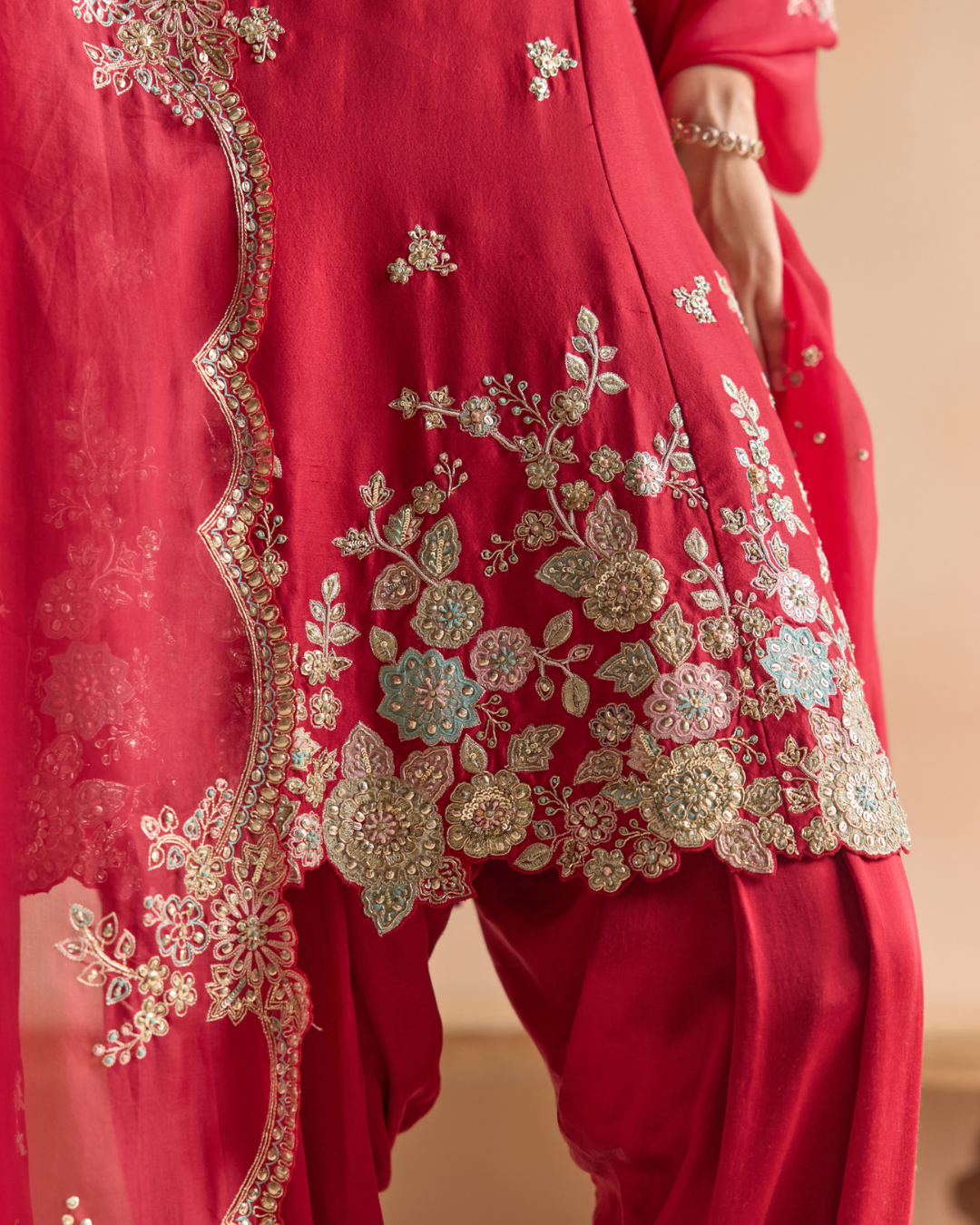 Osaa By Adarsh - Cherry Red Kurta Set From Off The Record