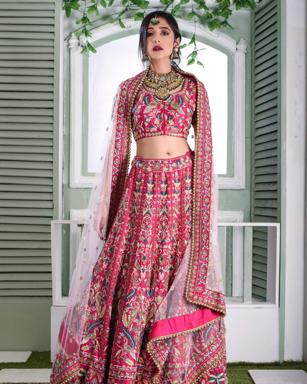 Isa by Dolly Wahal - Fuschia Pink Bridal Lehenga From Bridal