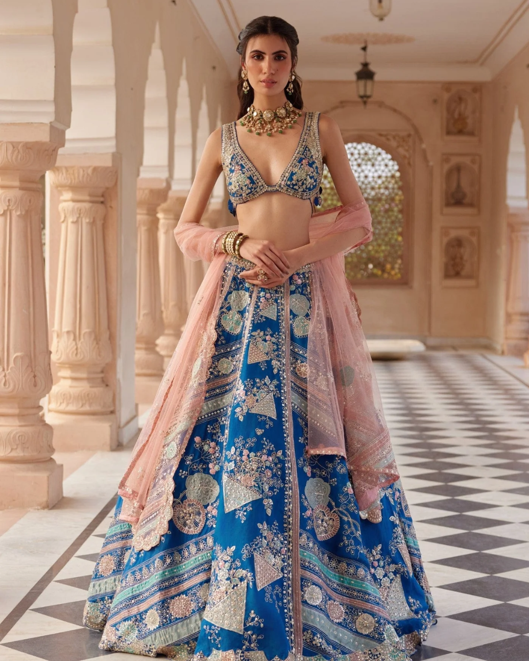 Osaa By Adarsh - Blueberry Applique Lehenga Set From RASM