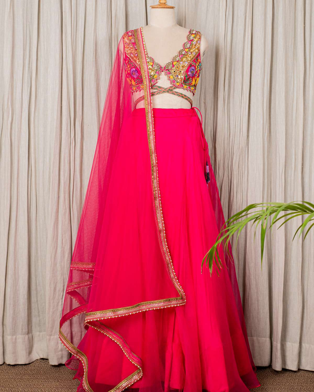 Anisha Shetty - Hot Pink Lehenga With Embroidered  Blouse