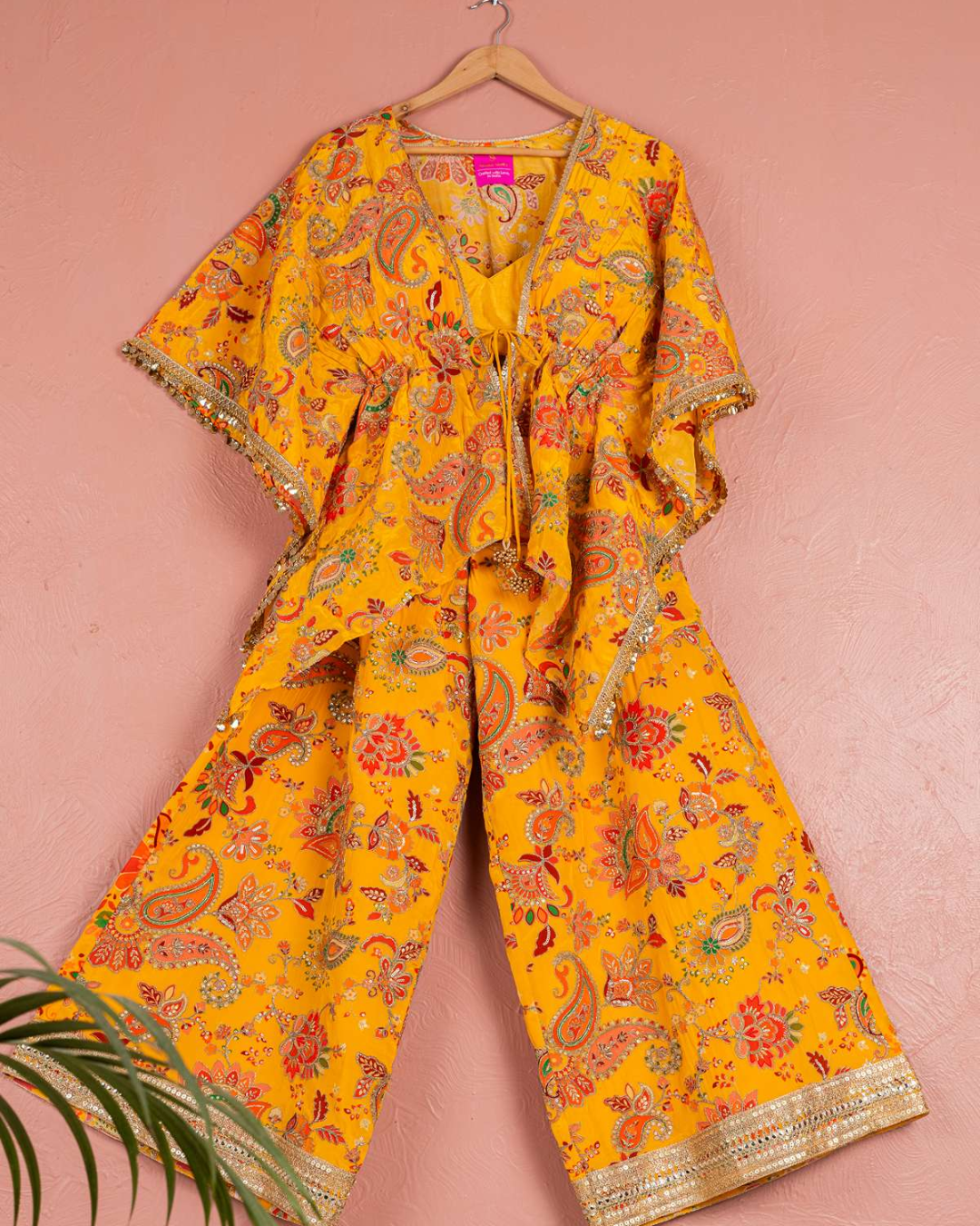 Anisha Shetty - Yellow Bloom Printed Cape  Set