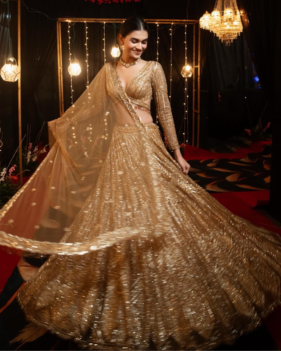 Isa by Dolly Wahal - Icarus Gold Lehenga From Athena