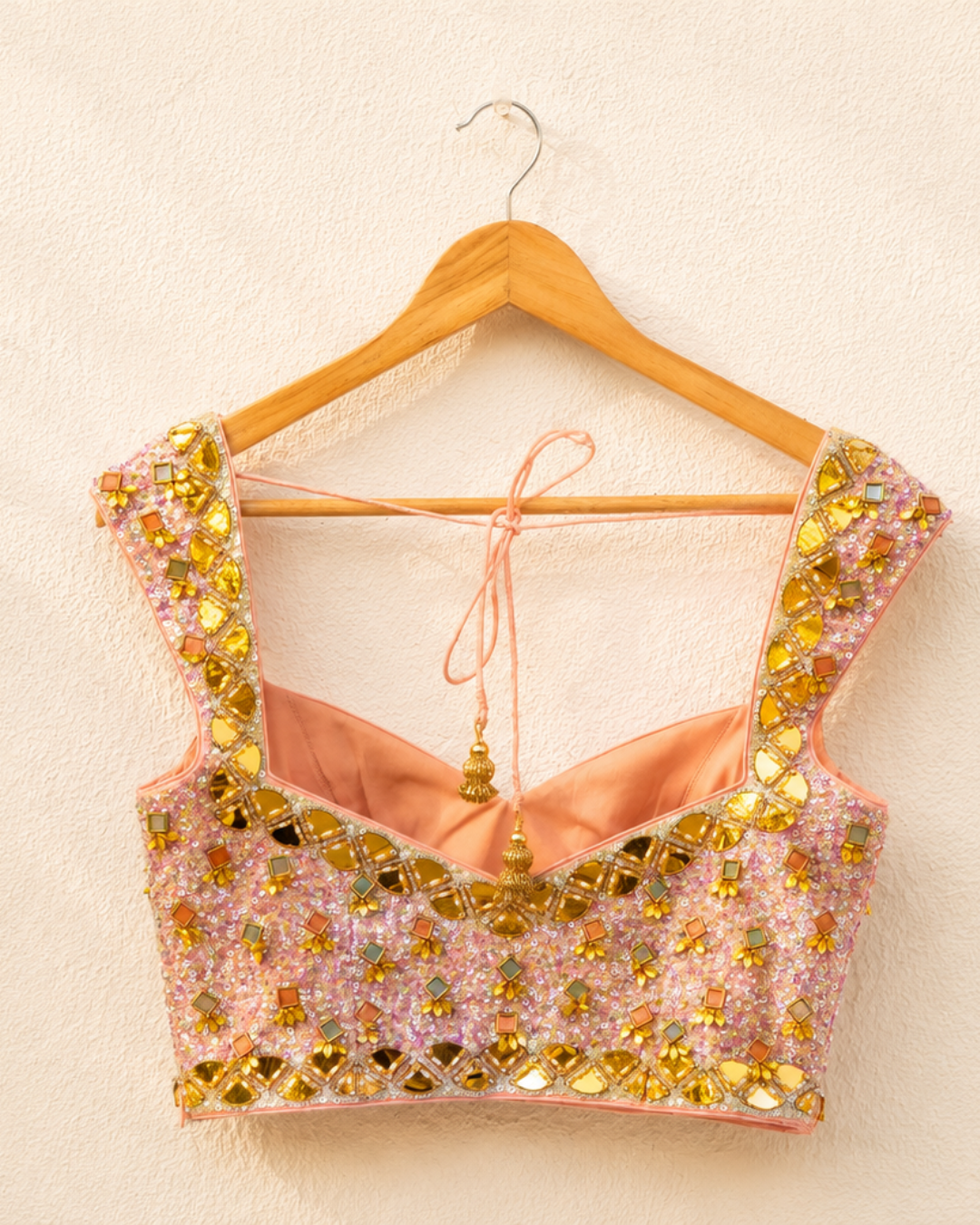 Anisha Shetty - Multicolour Lehenga With Peach And Lilac Sequence Blouse Set