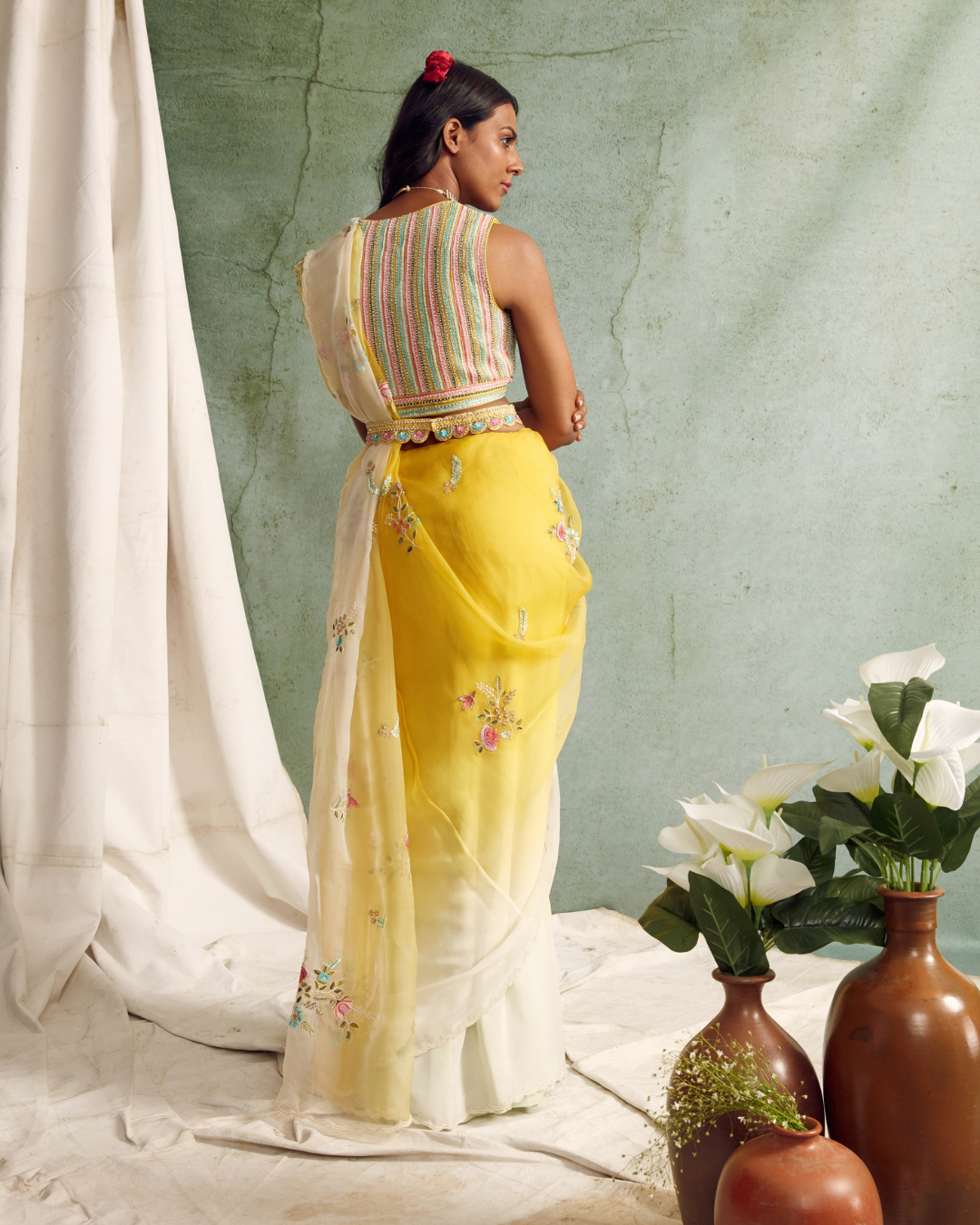 Priyanka Jain - Ombre Saree With Blouse And Belt From Love Of Tomorrow