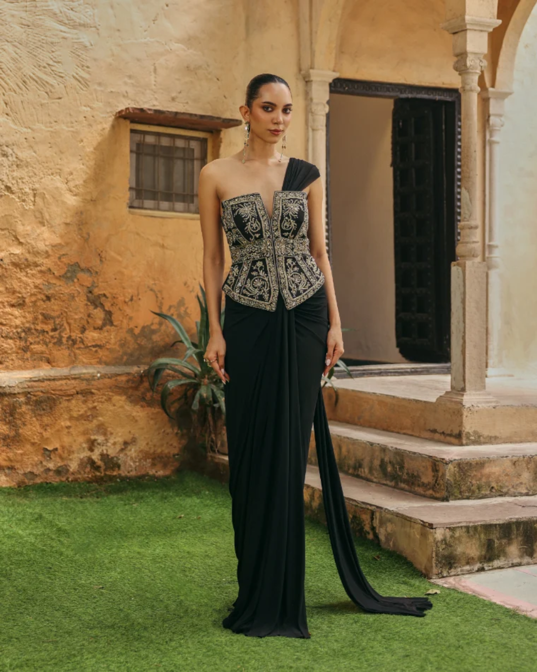 Label Moni K - Misha Drape Saree From Naqsh